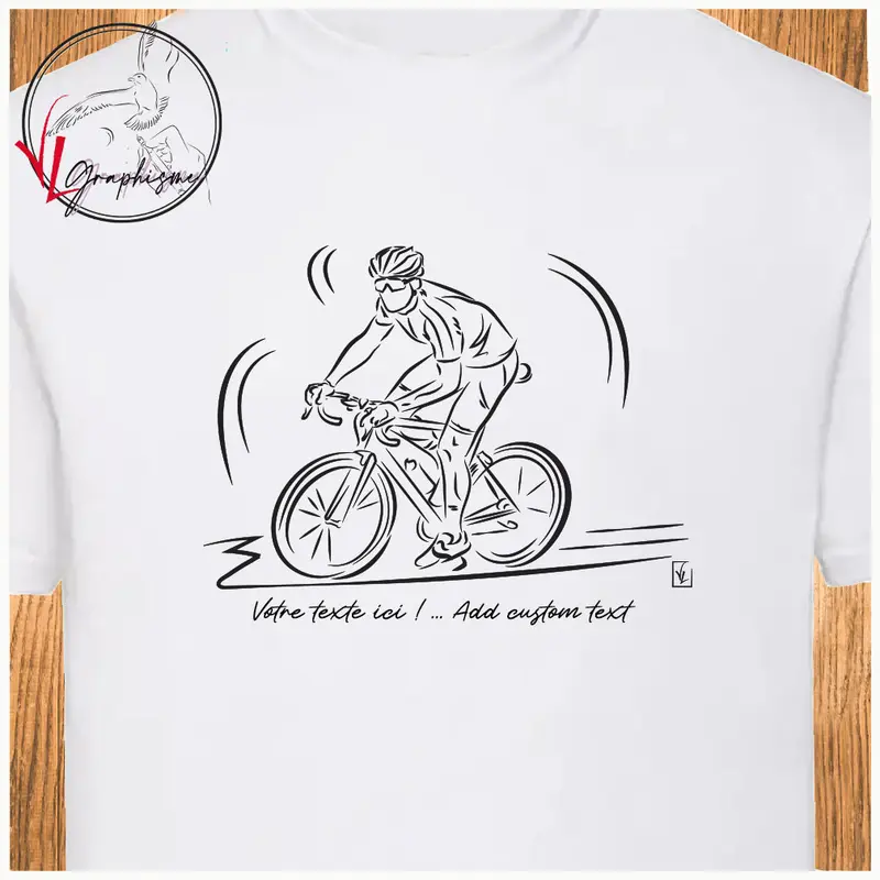 Vélo course Graphisme sur T-shirt