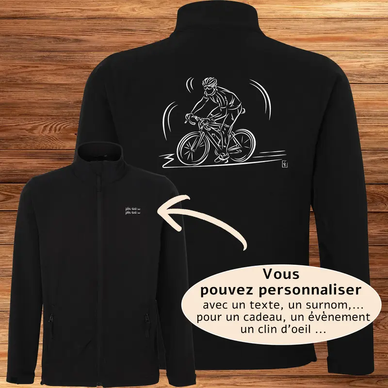 Vélo de course cyclisme Graphisme sur Veste sofshell