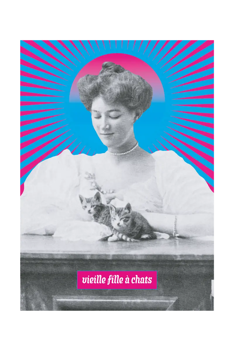 Vieille fille à chat — Cartes postales & affiches féministes