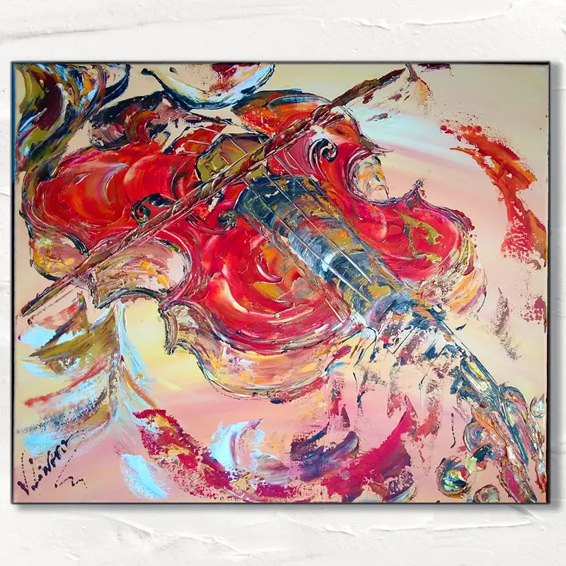 Violon - Peinture sur toile 55x46cm