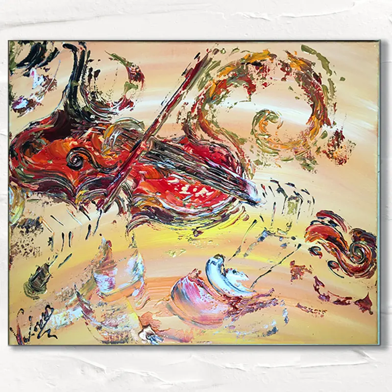 Violon - Peinture sur toile 55x46cm