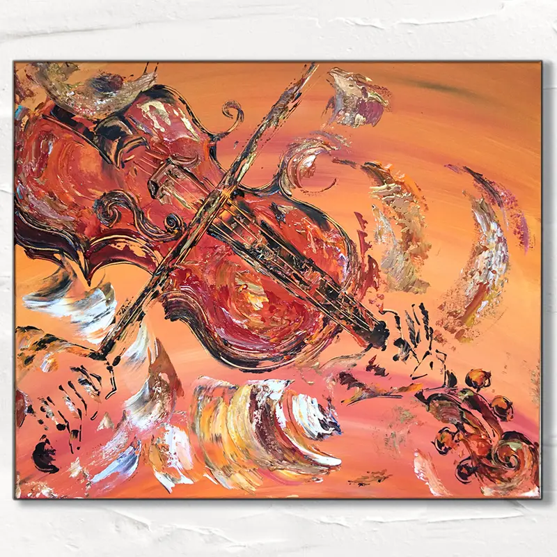 Violon - Peinture sur toile 55x46cm