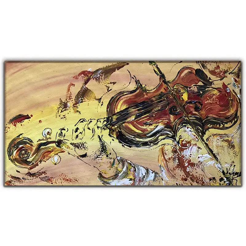 Violoniste - Peinture sur toile 30x60cm