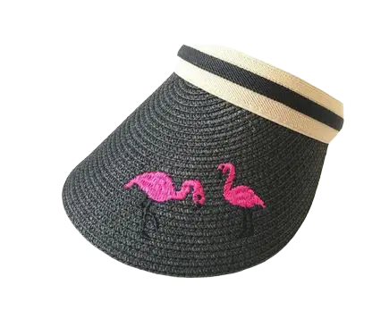 Visière Brodée Flamant Rose Noir