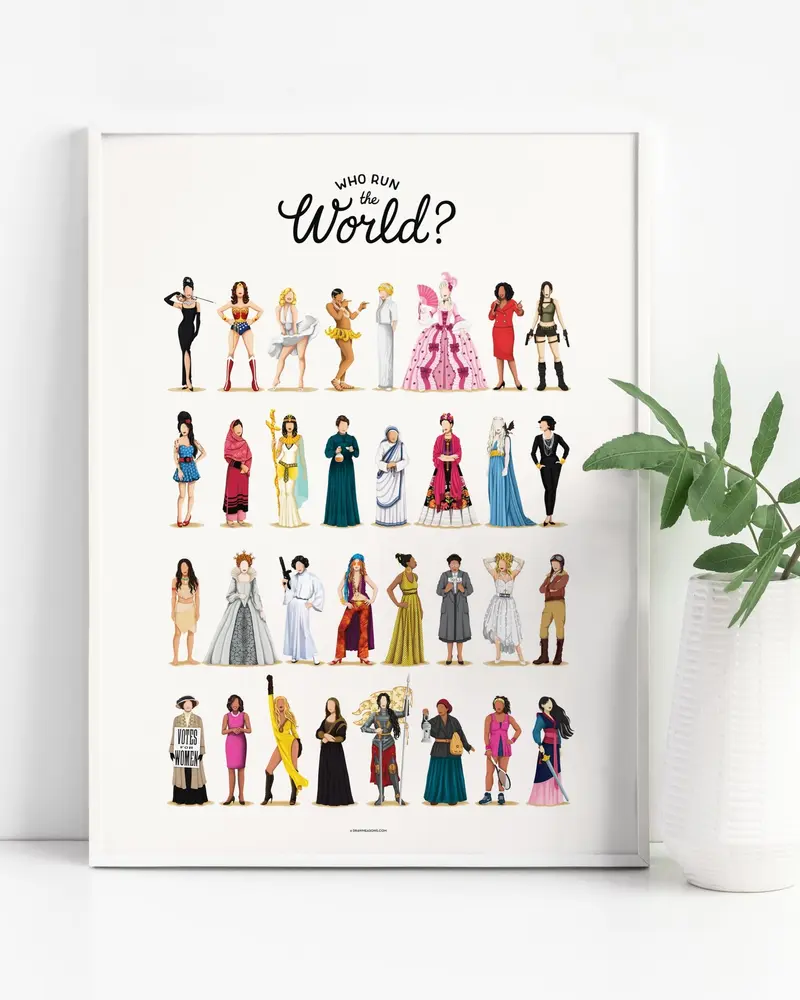 Who Run the World Poster — Feminist Wall Art