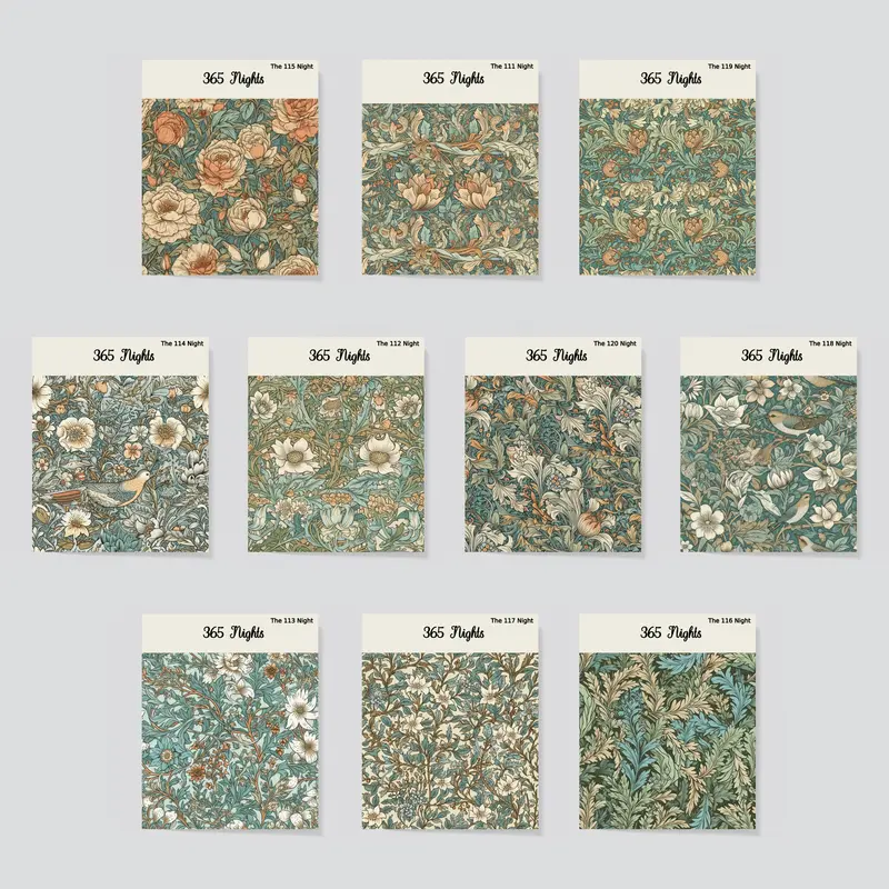 "William Morris" Inspired Washi Sticker Pack - Birds, Flowers, Botany
