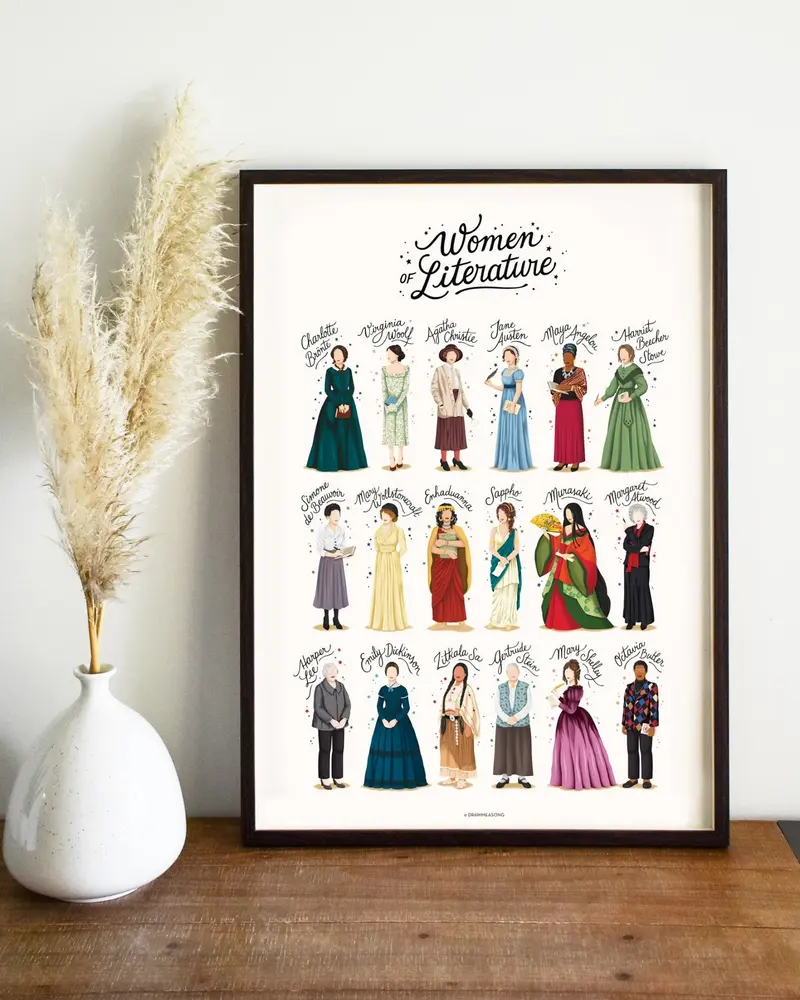Women of Literature Print — Female Authors Wall Art
