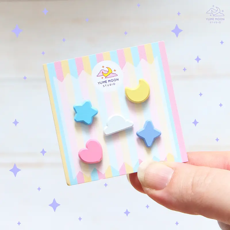 'Yume' Set of 5 Tiny Dyed Enamel Pin