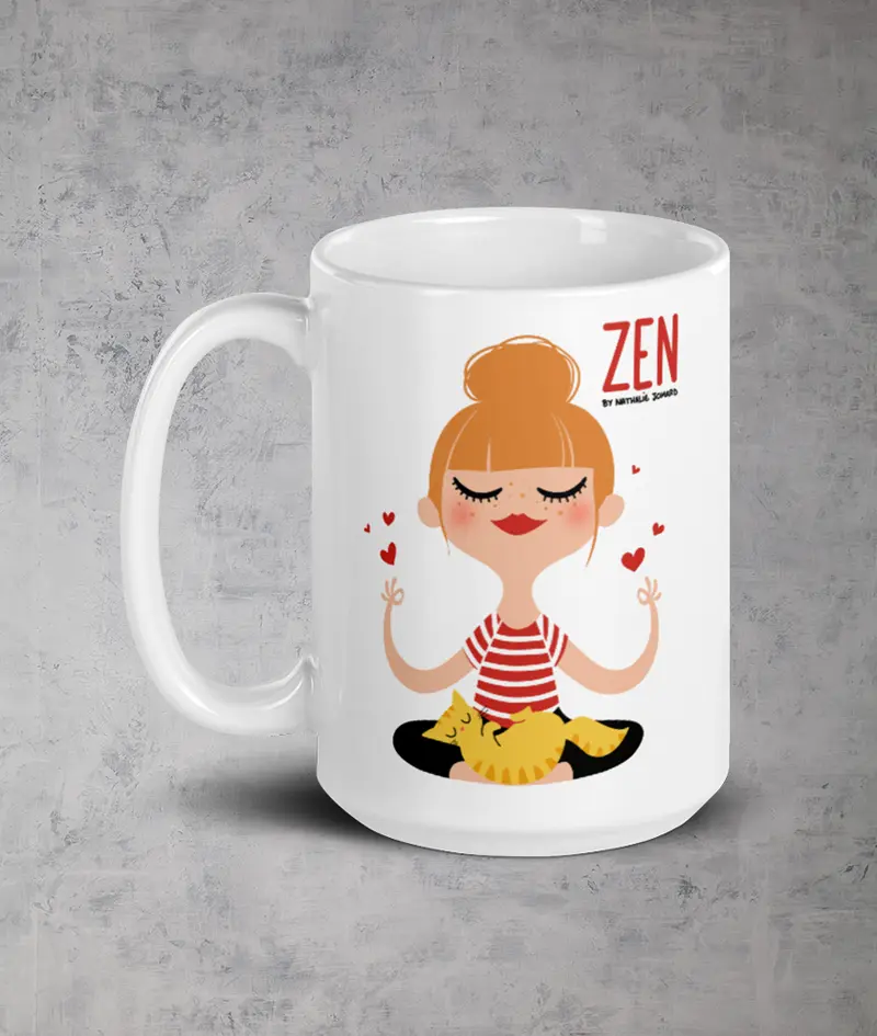 Zen by Nathalie Jomard - Mug Blanc Brillant