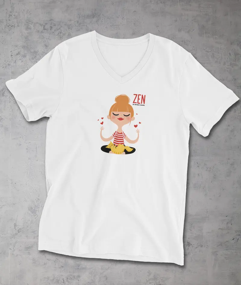 Zen by Nathalie Jomard - T-shirt Unisexe à Col V